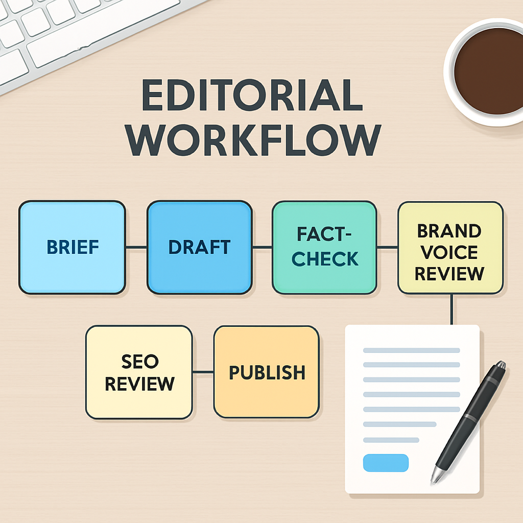 Good automated content is not a single prompt. It is a controlled workflow with clear checkpoints.